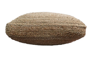Natural Brown Jute Square Pouf, Hand Braided boho Pouf Ottoman Footstool, Side table, Floor Pillow, Foot Rest, Living Room, Bedroom | JP8