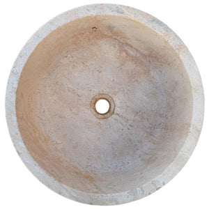 Natural Stone Beige Travertine Self-Rimming Above vanity or Drop-in Bathroom Sink