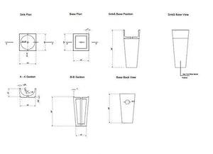 Natural Stone New York White Marble Stand-alone Pedestal Cone Shaped Bathroom Sink