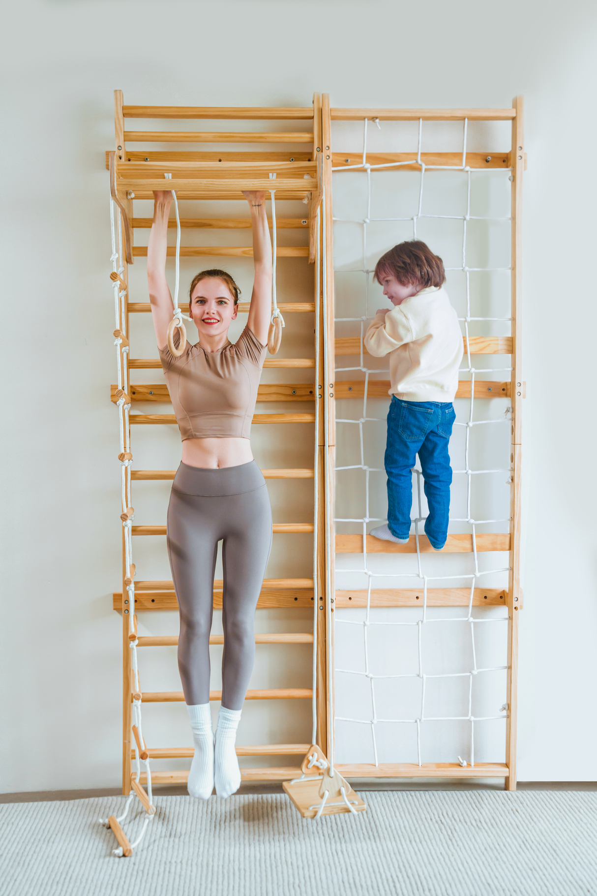 Neem Swedish Wall Ladder & Indoor Wooden Climber for Kids – Home Gym Playset