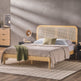 Neru Boho Curved Rattan-Headboard Bed Collection (Queen or King)