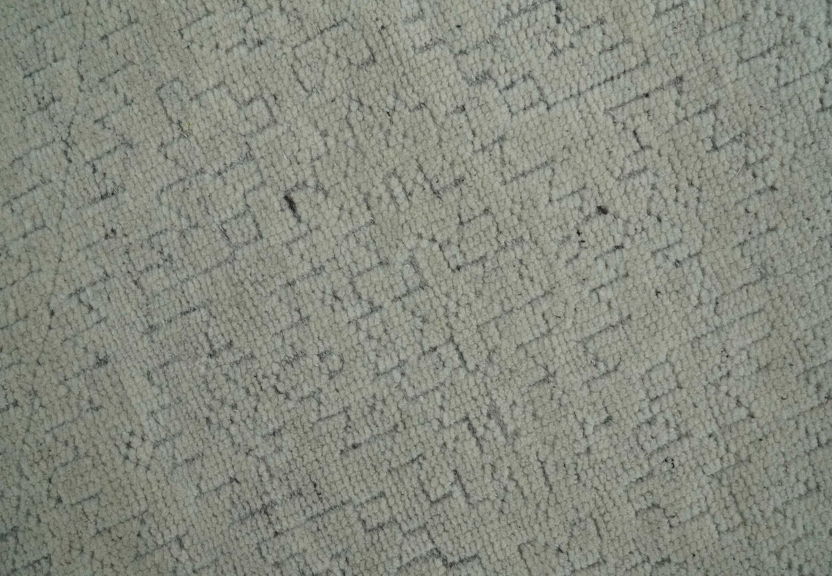 Neutral Contemporary 8x10 Medallion Beige 8x10 Hand knotted wool area rug