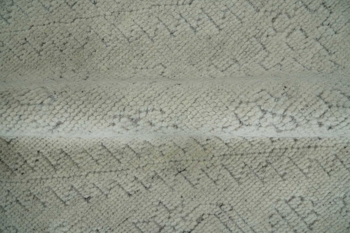 Neutral Contemporary 8x10 Medallion Beige 8x10 Hand knotted wool area rug