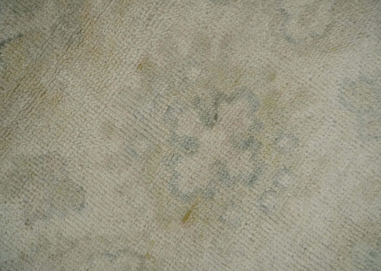 Neutral Earthy 8x10 Traditional Camel and Silver Antique Style Hand knotted Wool Area Rug