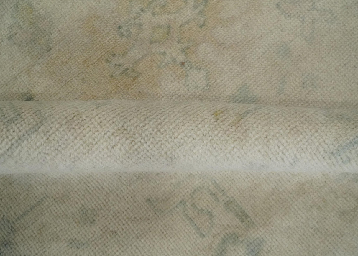 Neutral Earthy 8x10 Traditional Camel and Silver Antique Style Hand knotted Wool Area Rug