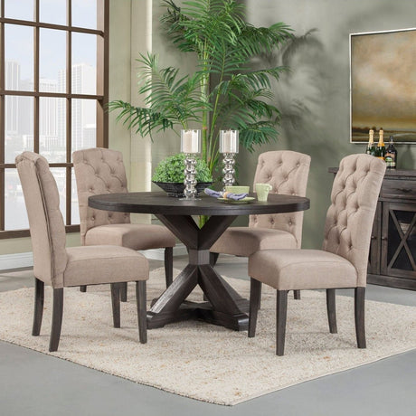 Newberry Round Dining Table, Salvaged Grey