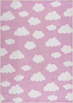 Nizar Pink Cloud Washable Kids Rug