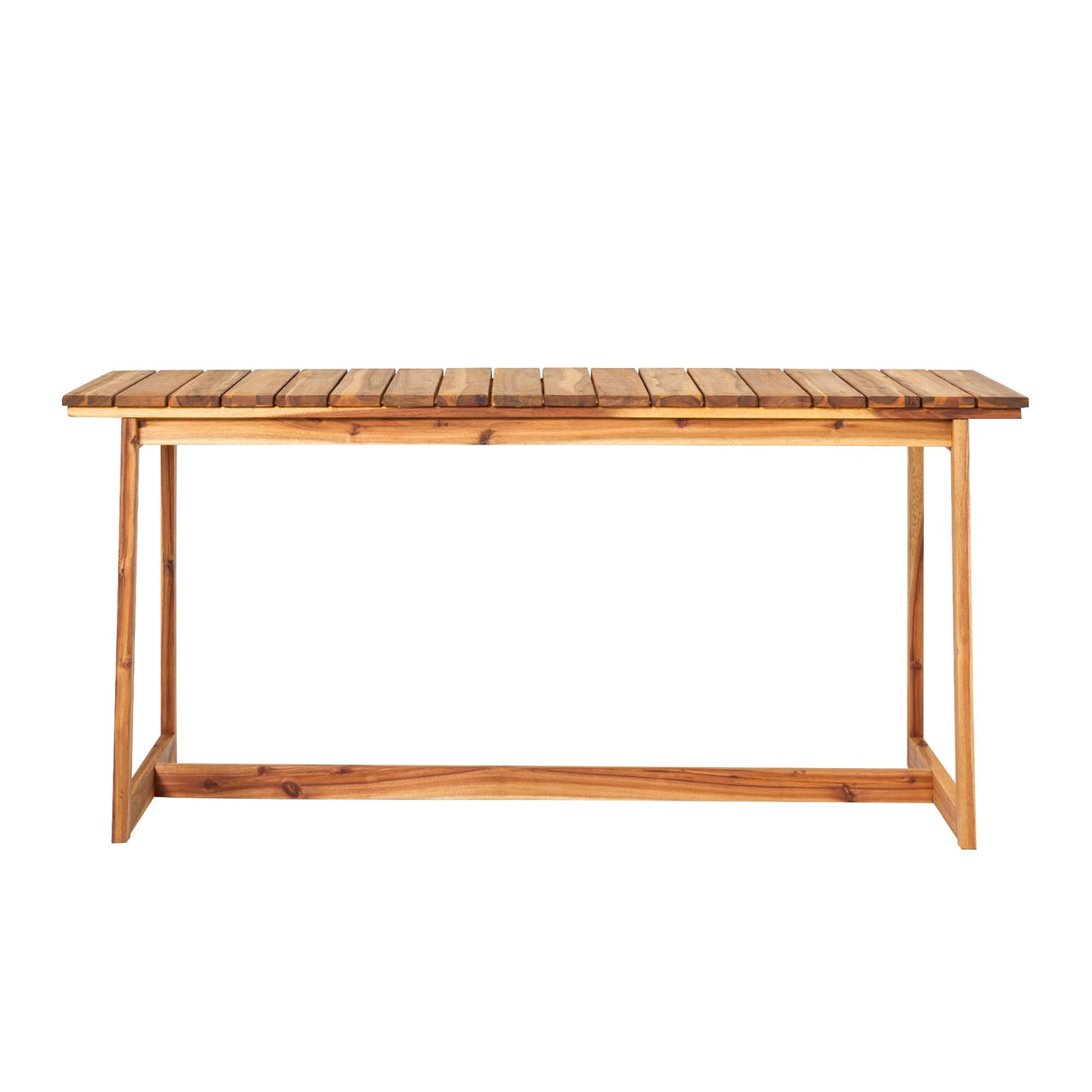 Olas Modern Wood Outdoor Slat-Top Dining Table