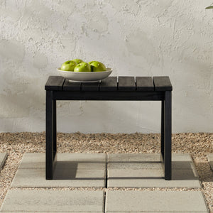 Olas Modern Wood Outdoor Slat-Top Side Table