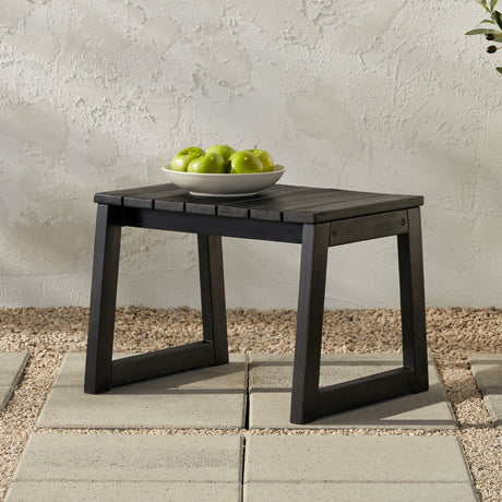 Olas Modern Wood Outdoor Slat-Top Side Table