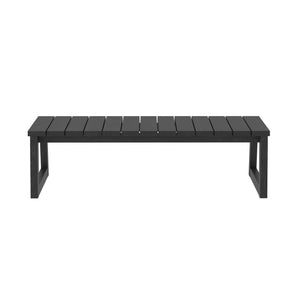 Olas Modern Wood Slat-Top Outdoor Coffee Table