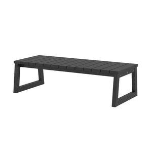 Olas Modern Wood Slat-Top Outdoor Coffee Table