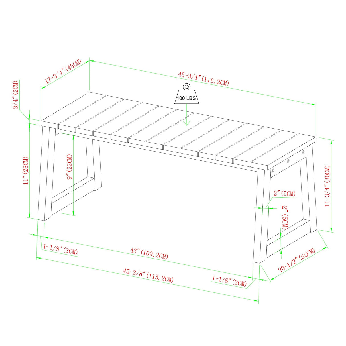 Olas Modern Wood Slat-Top Outdoor Coffee Table