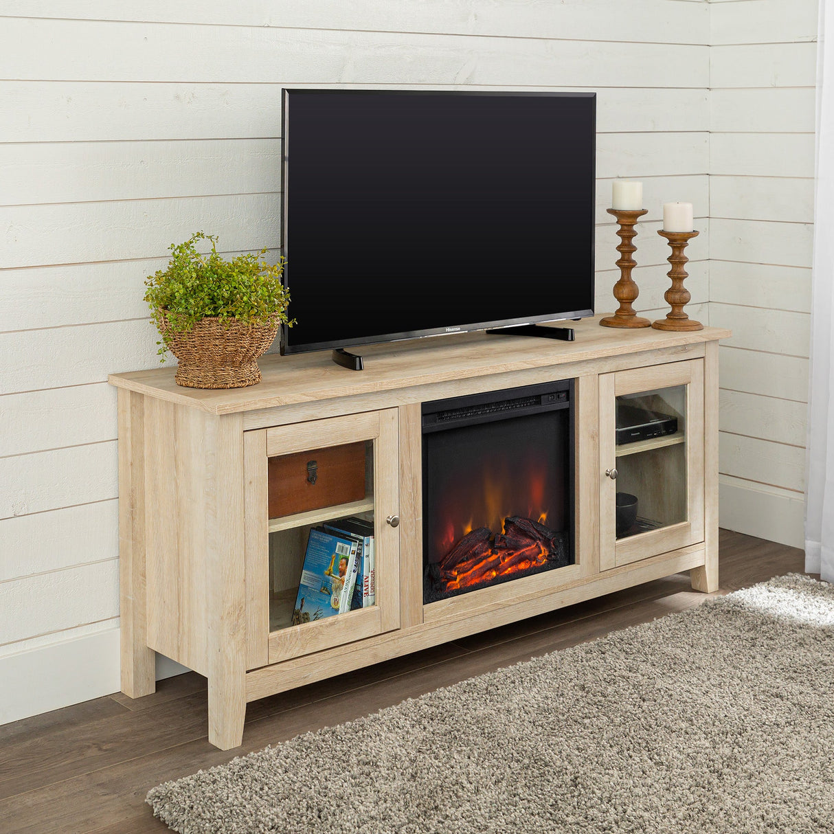 Olin Traditional Electric Fireplace TV Stand