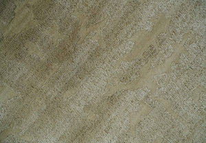 Olive Hand knotted Modern Carved Texture 4x6 Wool and art Silk Area Rug