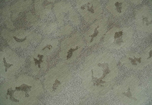 Olive and Dark Green and Silver 5x8 Hand Knotted Abstract Wool and Silk Area Rug