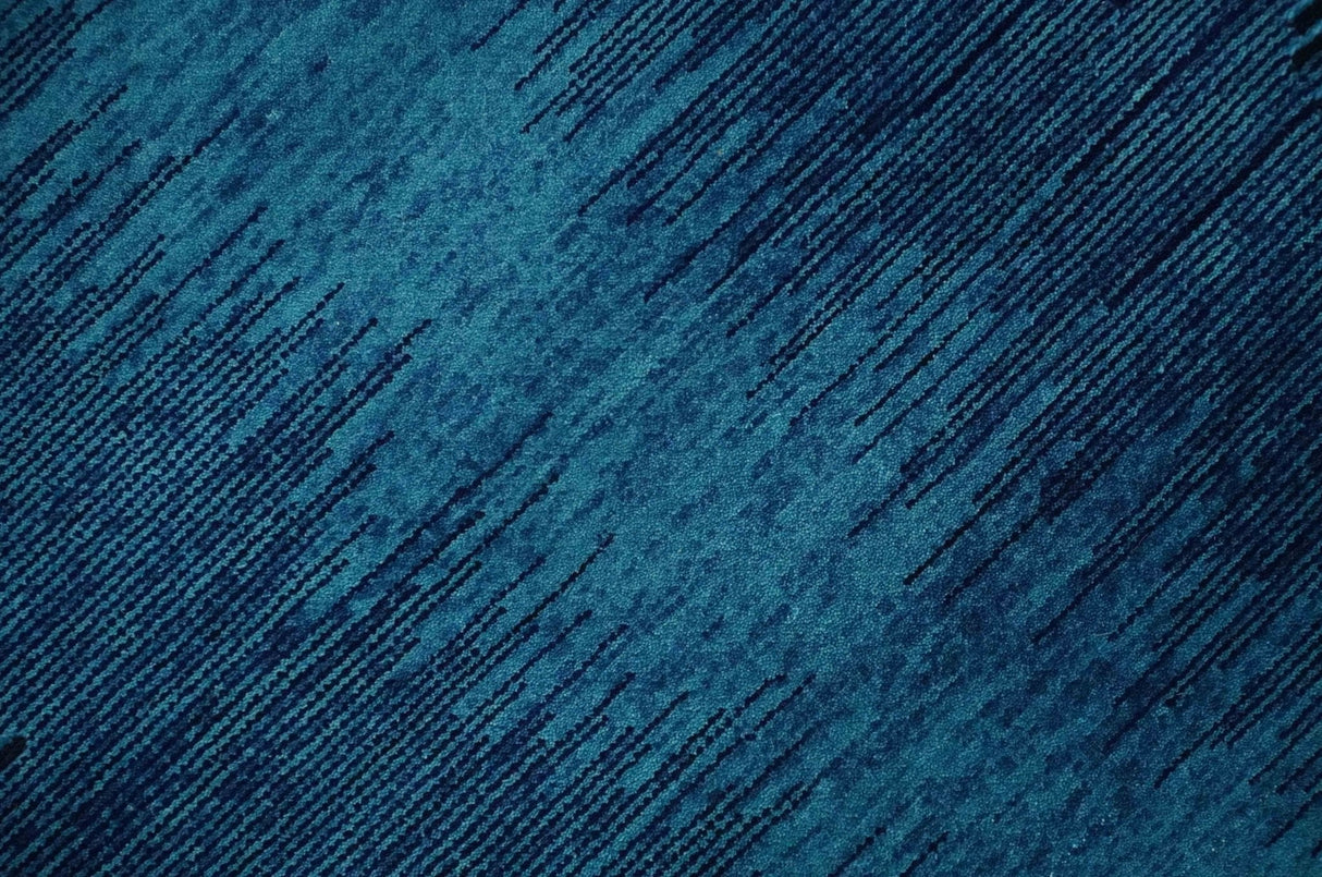Ombre Blue 5x7 Abstract Wool Hand Knotted Southwestern Lori Rug | KNT37