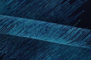 Ombre Blue 5x7 Abstract Wool Hand Knotted Southwestern Lori Rug | KNT37