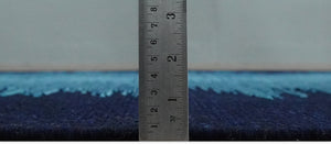 Ombre Blue 5x7 Abstract Wool Hand Knotted Southwestern Lori Rug | KNT37