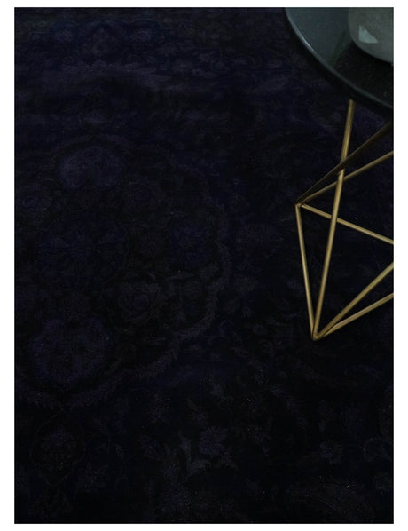 Overdyed Royal Dark Purple Hand Knotted 8x10 Traditional Oushak Design Wool Accent Rug | N362810