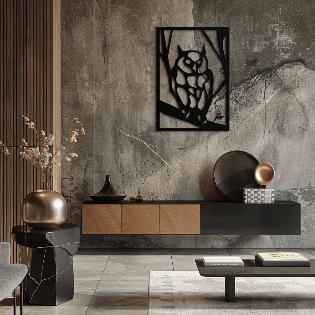 Owl Metal Wall Art - Steel Wall Decor for Home and Office - KAF006