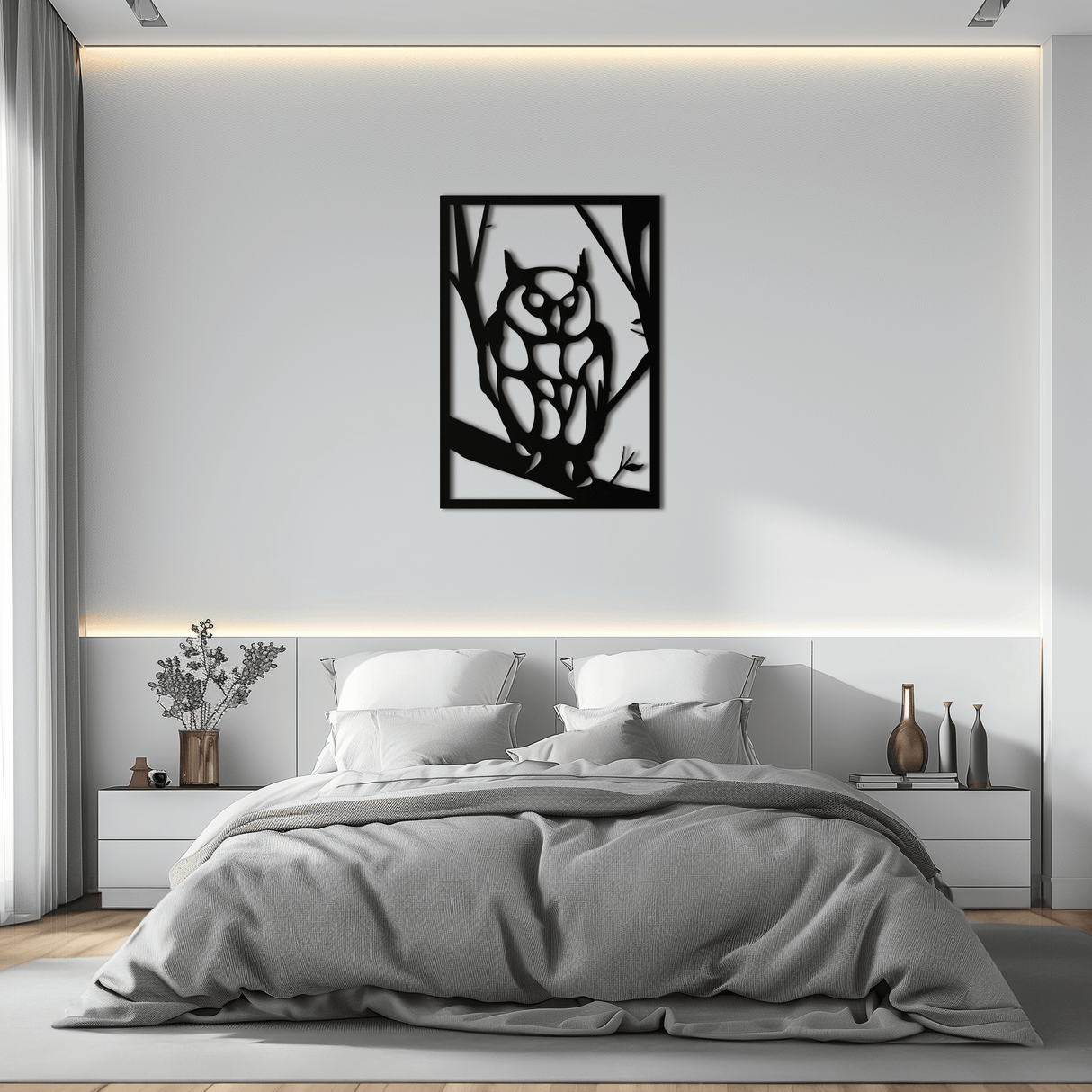 Owl Metal Wall Art - Steel Wall Decor for Home and Office - KAF006