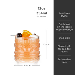 Pacific Crystal Tiki DOF Tumblers Set of 2