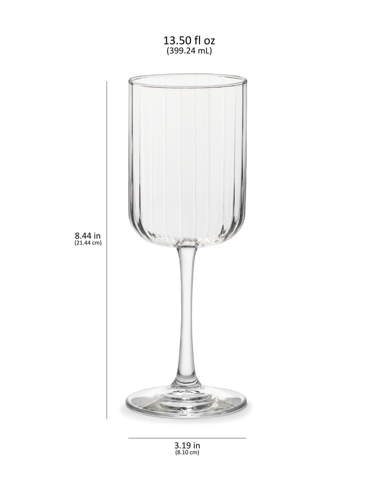 Paneled All Purpose Wine Glasses, 13.5 ounce, Set of 4