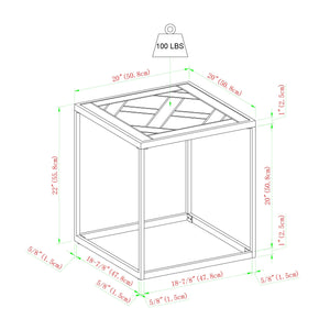 Parquet 20" Square Side Table