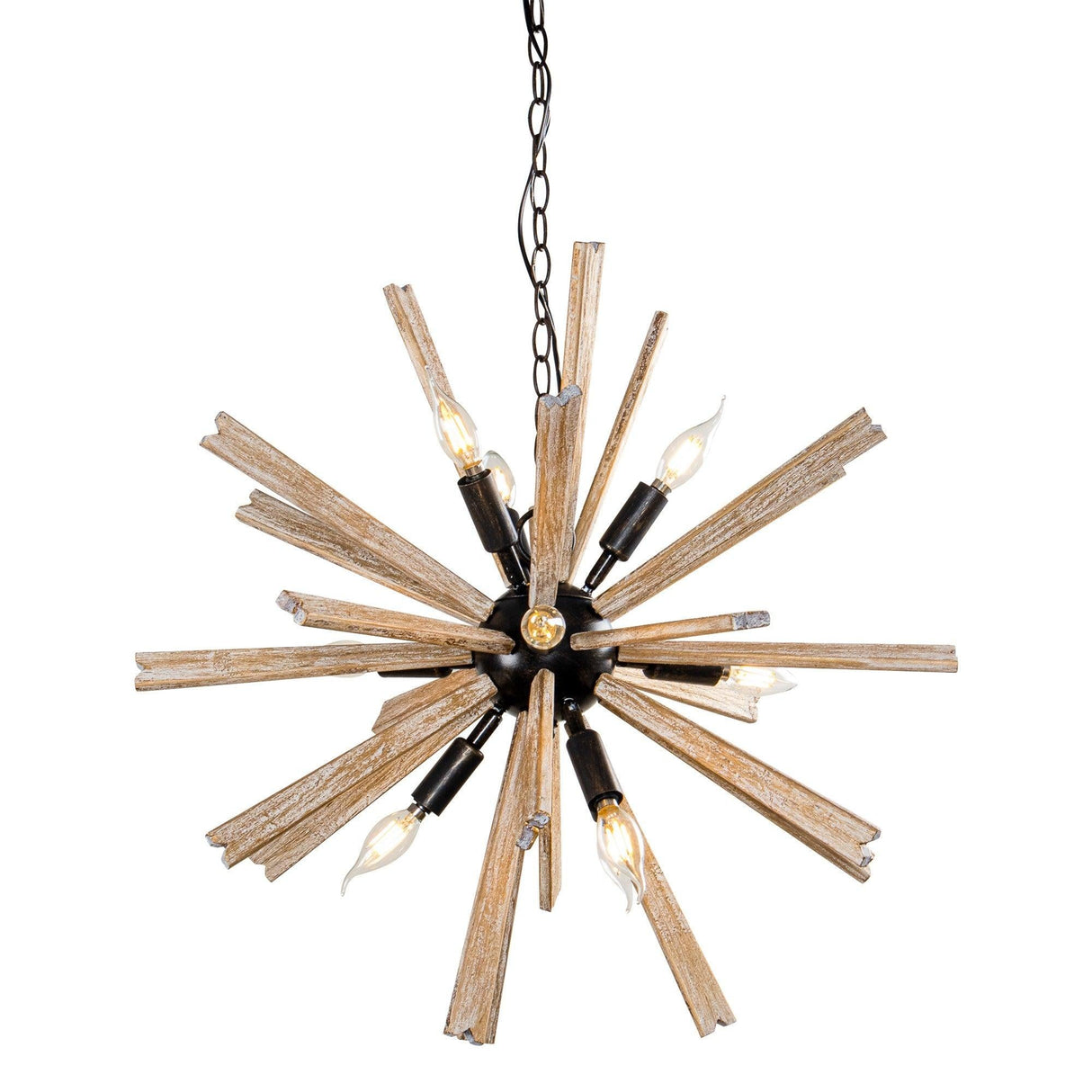 Parrot Uncle 9-Light Wood Sputnik Sphere Chandelier