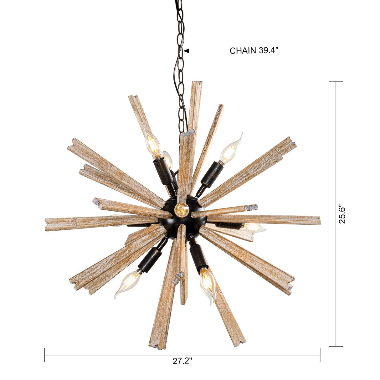 Parrot Uncle 9-Light Wood Sputnik Sphere Chandelier