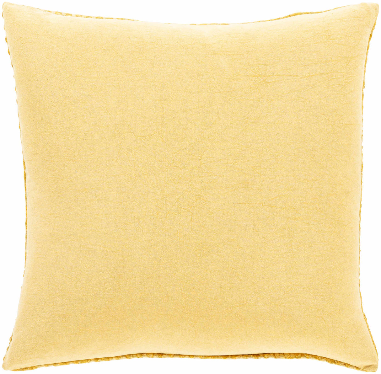 Paulding Textured Yellow Cotton Square Throw Pillow