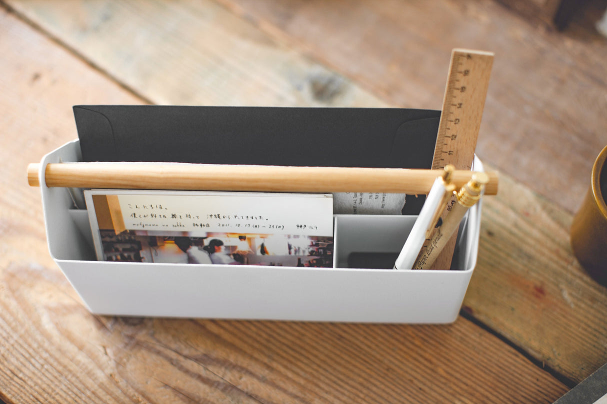 Pen + Desk Organizer - Large - Steel + Wood