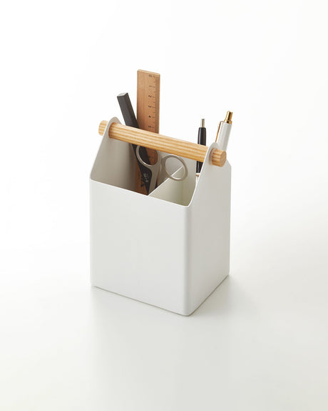 Pen + Desk Organizer - Large - Steel + Wood