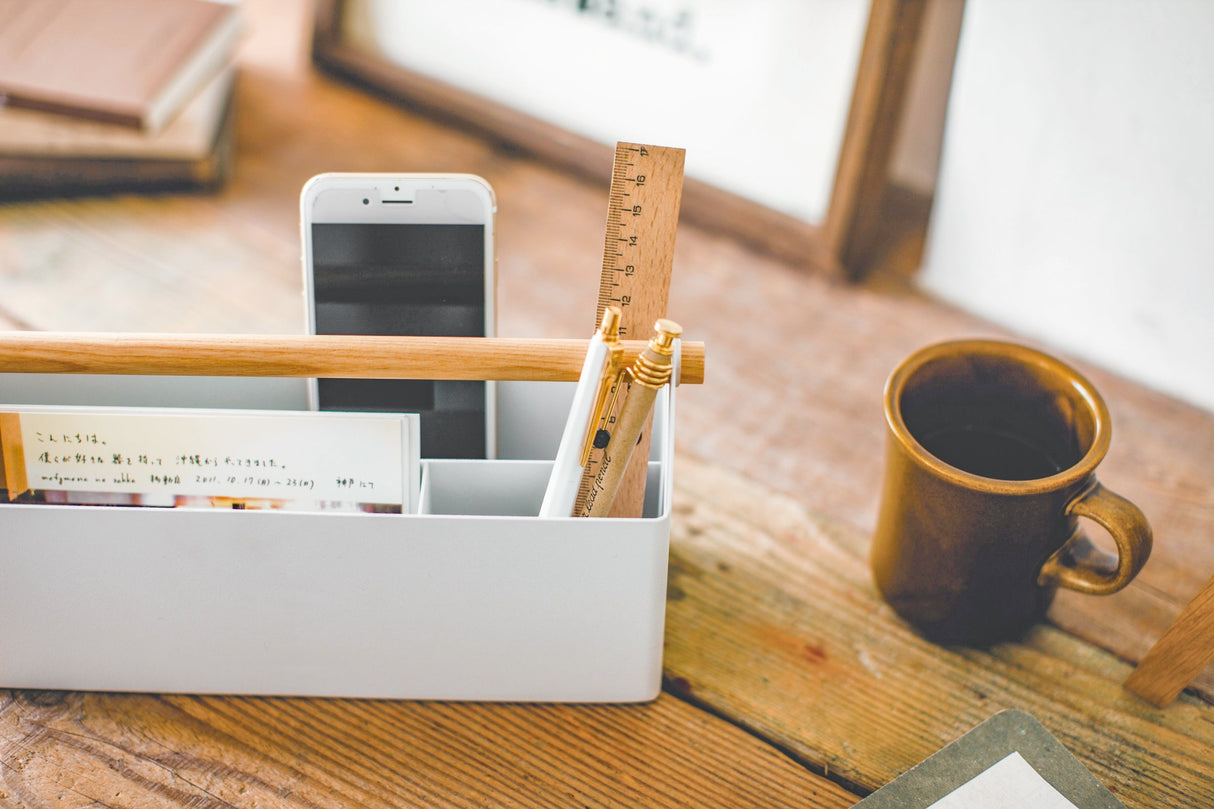 Pen + Desk Organizer - Two Sizes - Steel + Wood