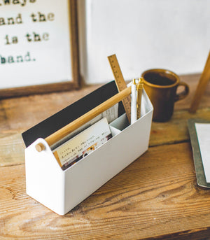 Pen + Desk Organizer - Two Sizes - Steel + Wood