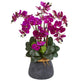 Phalaenopsis Orchid Artificial Arrangement in Stoneware Vase