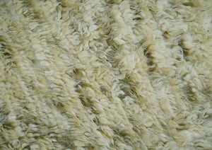 Plush Beni Ourain 12.5x15 Ivory and Moss Olive Moroccan Rug Made with fine Wool