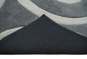 Plush Contemporary 3x5, 4x6 and 5x7 Hand Woven Shag Ivory and Gray Art Silk Soft Area Rug