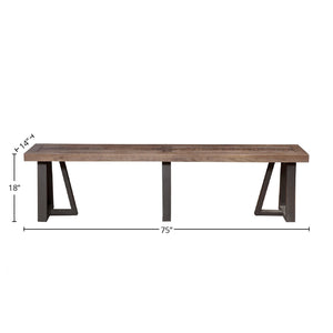 Prairie Dining Bench, Natural/Black