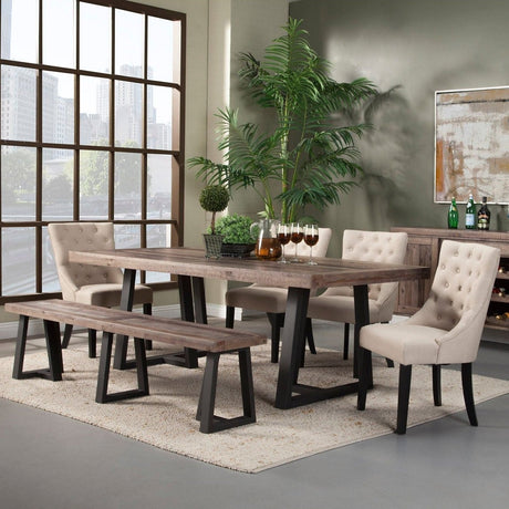 Prairie Rectangular Dining Table, Natural/Black