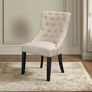 Prairie Upholstered Side Chairs, Cream Linen