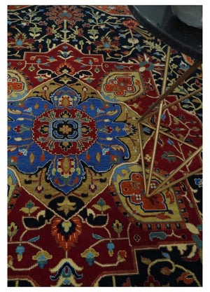 Premium Fine Olive, Brown, Black and Rust 8x10 and 9x12 Traditional Serapi wool Area Rug
