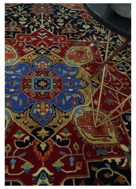 Premium Fine Olive, Brown, Black and Rust 8x10 and 9x12 Traditional Serapi wool Area Rug