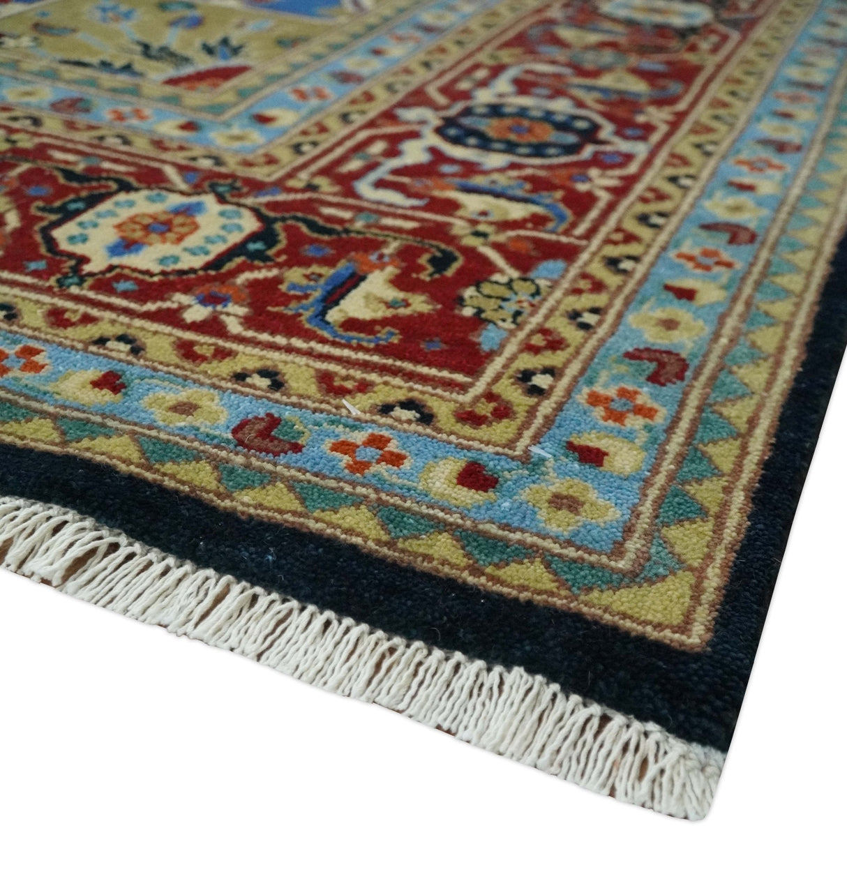 Premium Fine Olive, Brown, Black and Rust 8x10 and 9x12 Traditional Serapi wool Area Rug