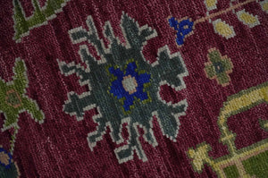 Purple, Green and Blue Hand knotted Traditional Oushak 9x12 wool Area Rug