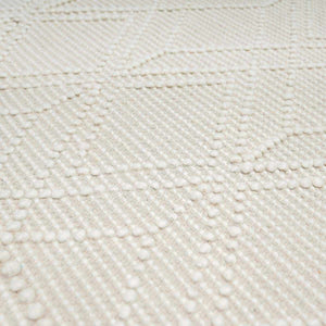 Ramsbury Beige Trellis Wool Rug