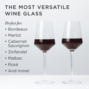 Raye Angled Crystal Bordeaux Decanter & Wine Glass Set