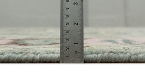 Ready to Ship Aqua and Pink Traditional Oushak Wool Area Rug