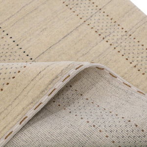 Ready to Ship Beige Gabbeh Design Hand Loomed Wool Area Rug
